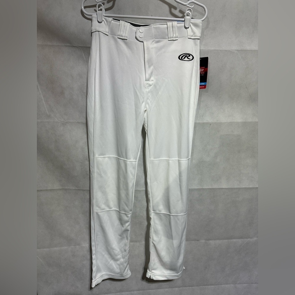 Rawlings Baseball Pants Youth XXL White Semi-Relaxed Fit Gel Grip Kid’s NEW